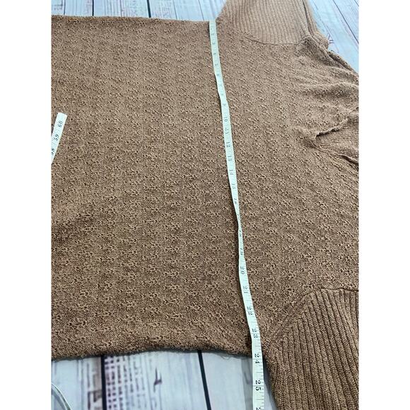 Dressbarn Sweater Women 22/24 Brown Silk Blend Long Sleeve V Neck Stretch - Picture 6 of 10